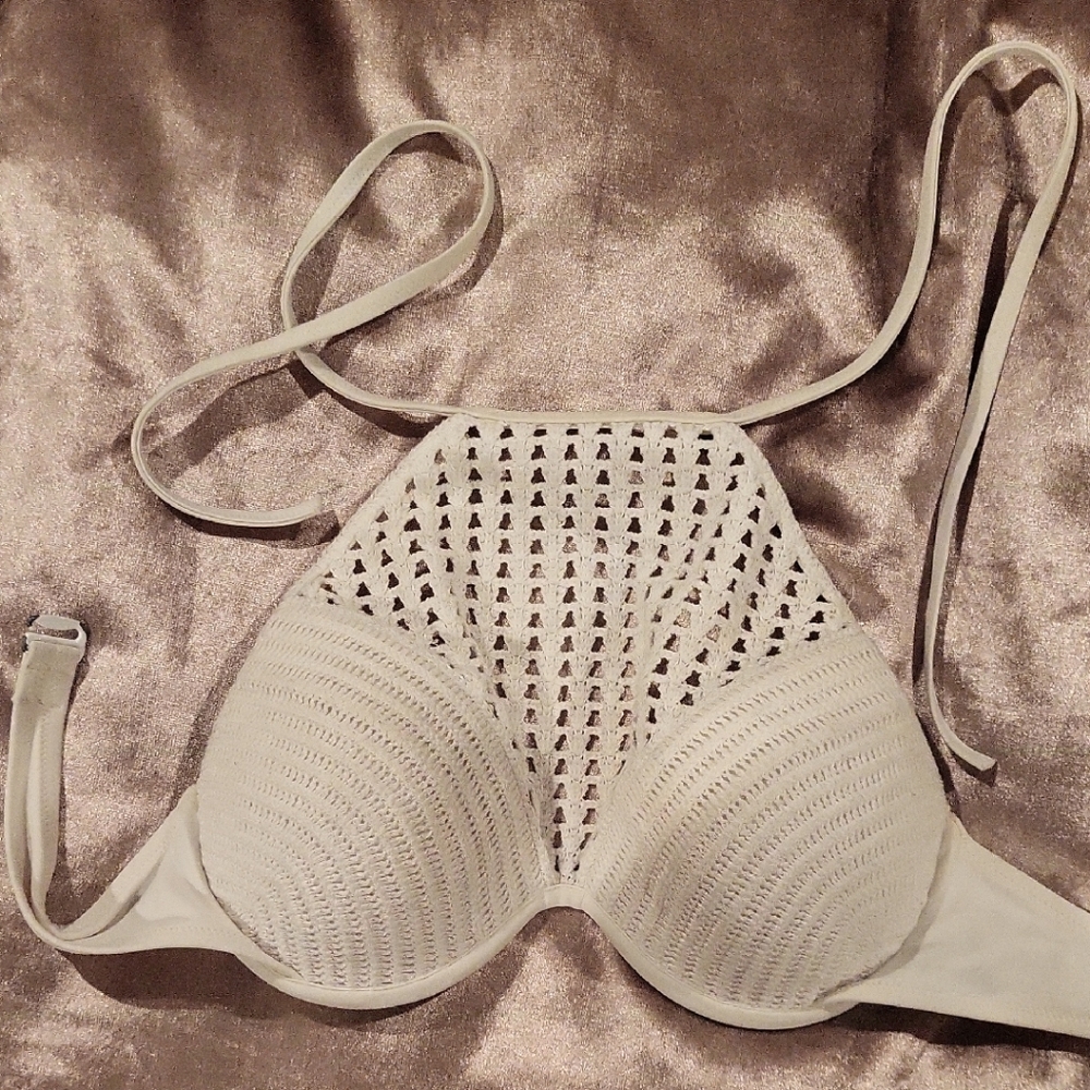 Shade & Shore Cream Crochet Bikini